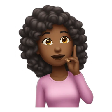Black girl blowing a kiss sticker