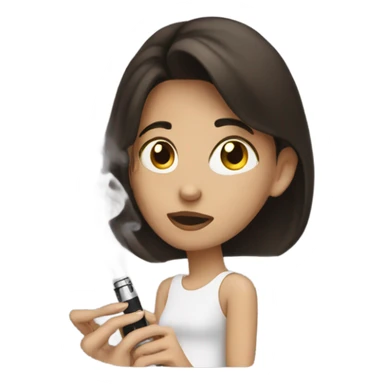 Brunette Girl smoke Vape sticker