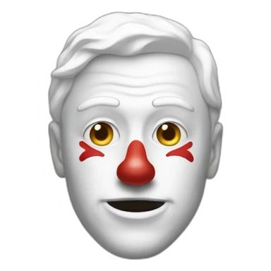 White man with clown mask sticker