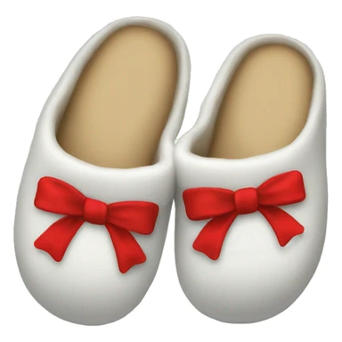 Slippers with a red bow sticker