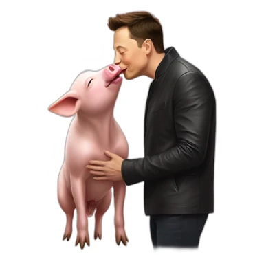 elon musk kissing a pig sticker