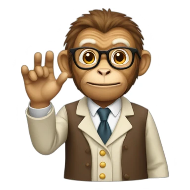 monkey professor hands sticker