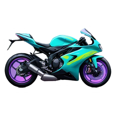 Supersport bike in neon colors sticker