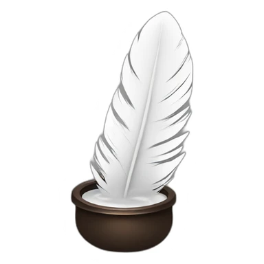 white feather inkpot sticker