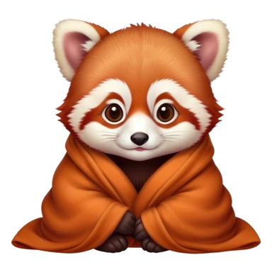 Disney-style cute baby red panda cozy in blanket sticker