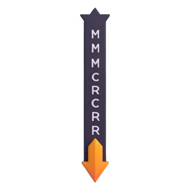 vertical text list with an upward arrow showing reversed order sticker