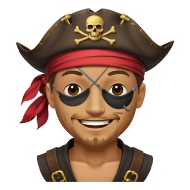 pirate with eyepatch and not showing eyes sticker