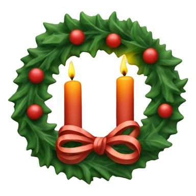 Two candle with christmas wreath sticker