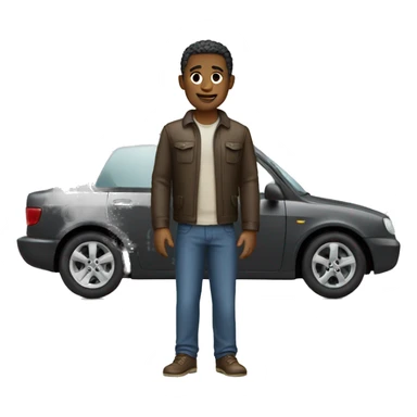 a man with a car sticker