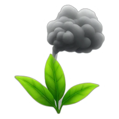 black powders, breath, green plant sticker