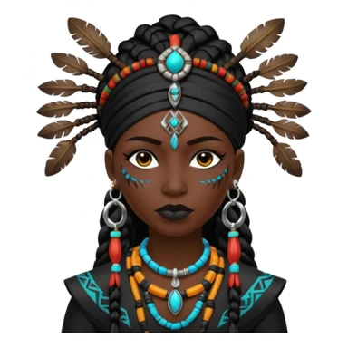 shaman woman black clothes black accesories  sticker