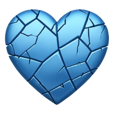 Blue heart with a single crack in the middle sticker