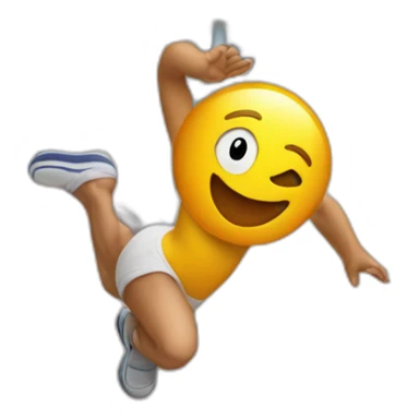 Me doing a back flip next to a balcony sticker