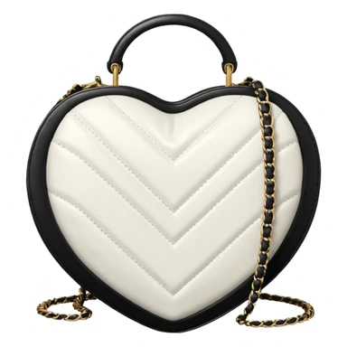 chanel white heart shape bag sticker