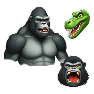 Angry Gorilla and crocodile sticker