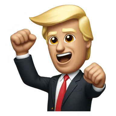 Donald Trump with fist in the air celebrating sticker
