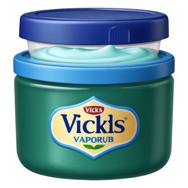 make an emoji of Vicks Vaporub - it should have a dark green lid and a blue tub sticker