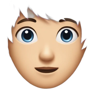 Asian boy, with a cute face and eye bags and pink eyes. Blue streaks in hair sticker