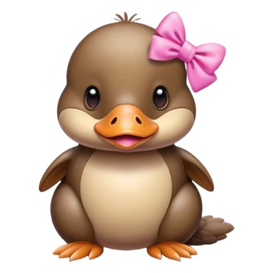 Platypus with a pink bow sticker