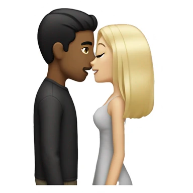 Blonde guy kissing girl with black hair sticker