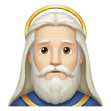 God, wise man with halo, long white hair, beard and white mustache sticker