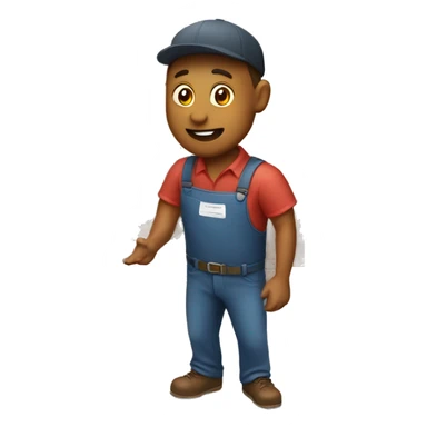 a delivery guy handles a box to customers sticker