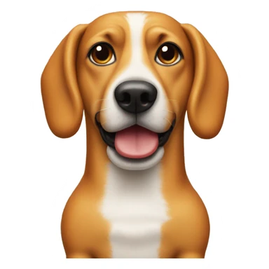 A dog wearing a hotdog dog costume sticker