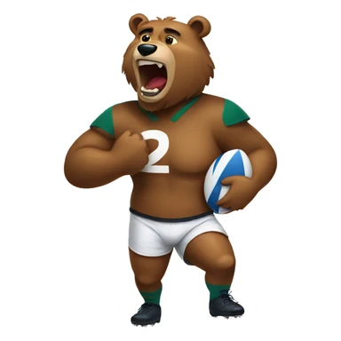 Bear playing rugby sticker