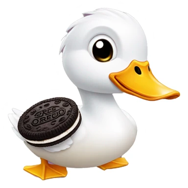 Duck eating a Oreo sticker