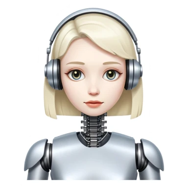 An female musician who is Half human half robo sticker