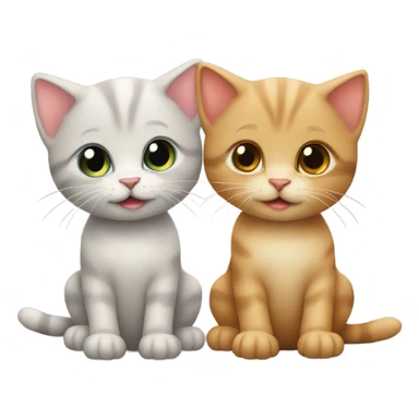 two kittens in love sticker
