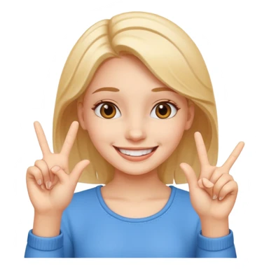 cheerful smile girl with cheerful hand gesture sticker