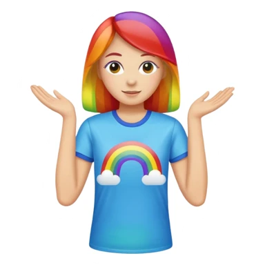woman with rainbow colored t shirt sticker