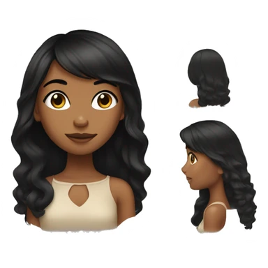 girl with black hair and Carmel skin  sticker