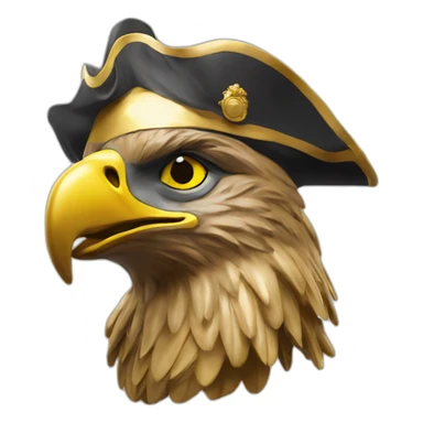 statue golden eagle with napoleon tricorne hat sticker