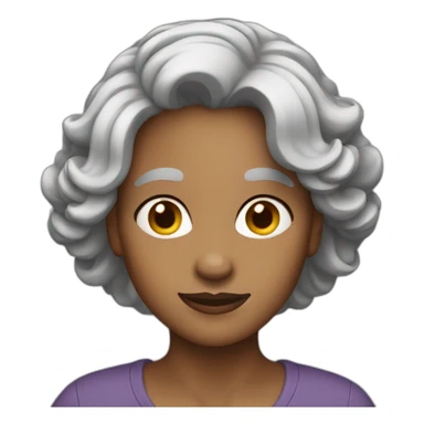 woman gray hair sticker