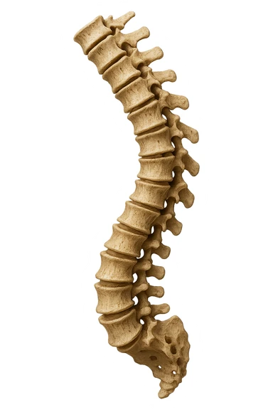 spina dorsale anatomica umana storta, iperrealistico 4k sticker