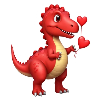 dinosaur holding hearts sticker