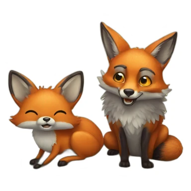 Fox and a beetle friends  sticker
