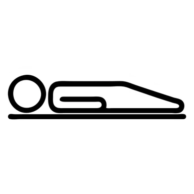 side view of a person lying down, icon style, minimal details sticker