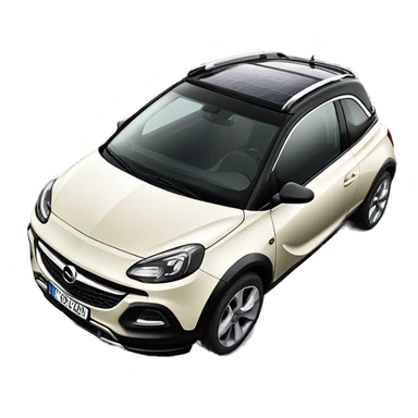 opel adam rocks in off white with sliding sun roof, only front view from the bottom sticker