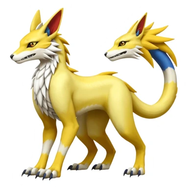 Latias-Vernid-Sergal-Lombax-Koraidon-Renamon-Zeraora-Bastet-Fakémon-Digimon-hybrid-fusion-creature, full body sticker