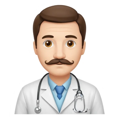 doctor with mustache sticker