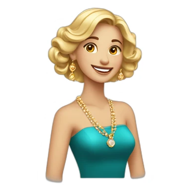 mujer joven alegre elegante luciendo joyeria sticker