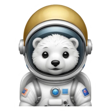 baby polar bear in astronaut helmet sticker