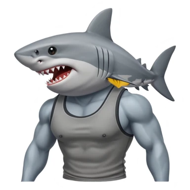 Shark in a tank top sticker
