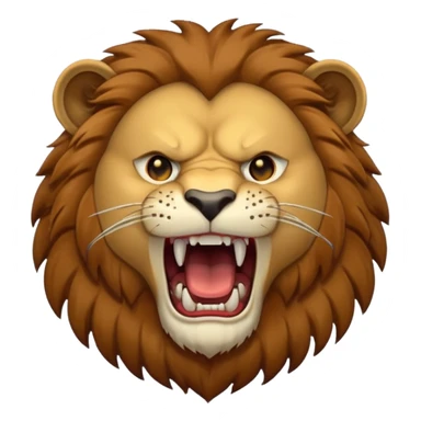 lion roaring hard emoji sticker