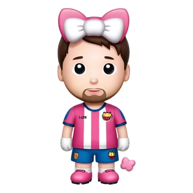 Messi wearing hello kitty  sticker