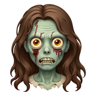zombie com cabelo ondulado longo marrom legal sticker