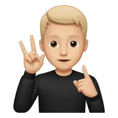 A man wear black his skin tone is beige and he does like Yoo wassup sticker